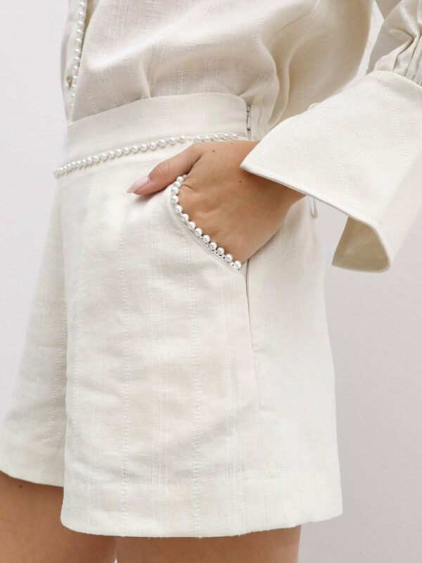 Shorts With Pearls | Ivory - Image 3