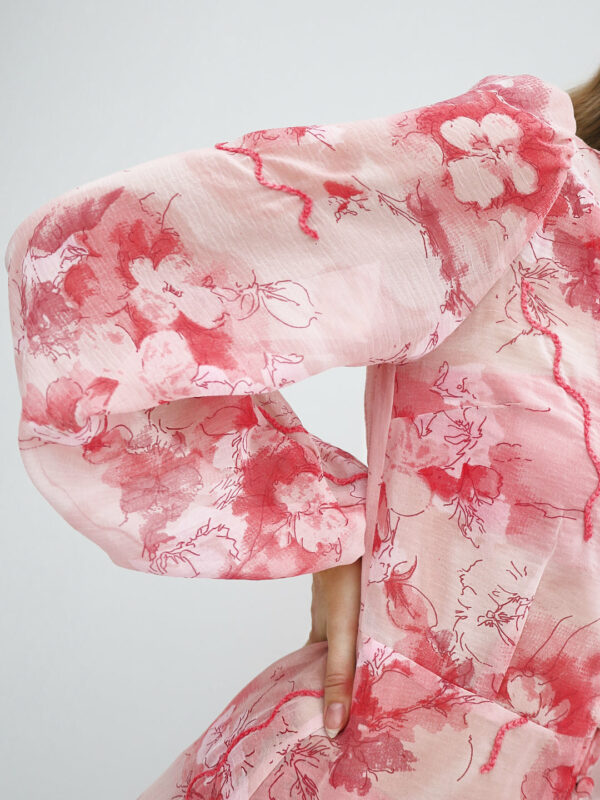 Cover Up Semi Sheer Maxi Dress | Red/Pink - Image 4