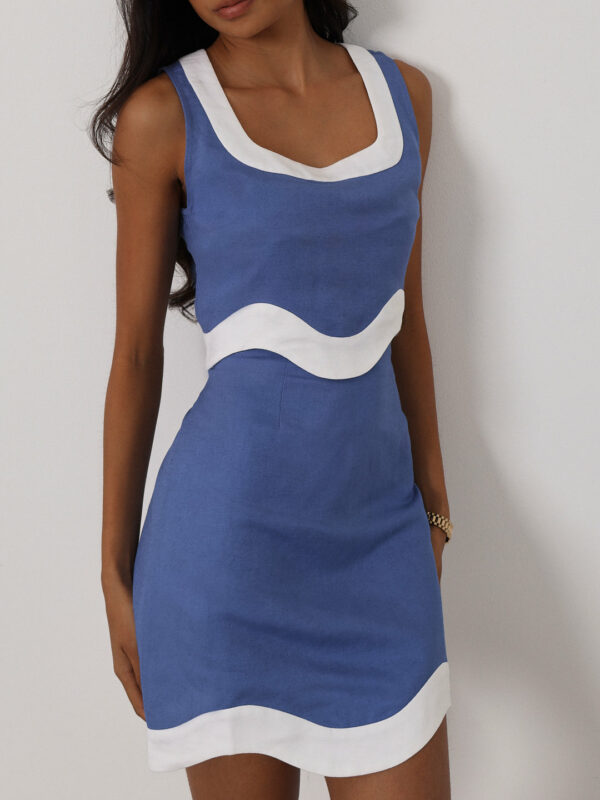 Contrast Wave Top | Riviera Blue - Image 6