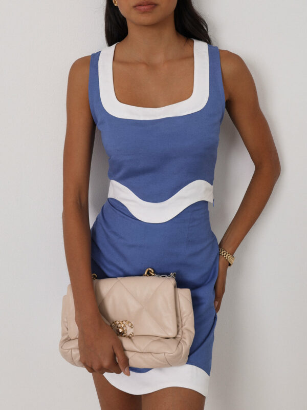 Contrast Wave Top | Riviera Blue