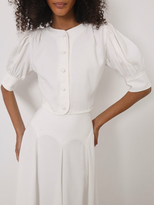 Button Through Day Top | White - Image 5