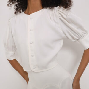 Button Through Day Top | White