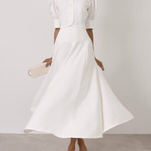 Scallop Seam Dream Skirt | White