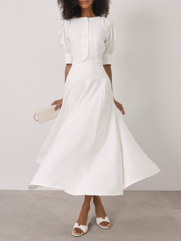 Scallop Seam Dream Skirt | White