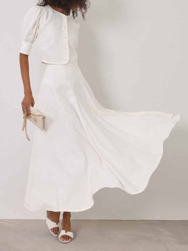 Scallop Seam Dream Skirt | White - Image 6