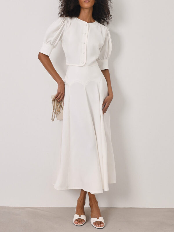 Scallop Seam Dream Skirt | White - Image 5