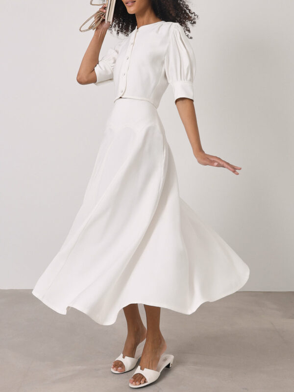 Button Through Day Top | White - Image 10