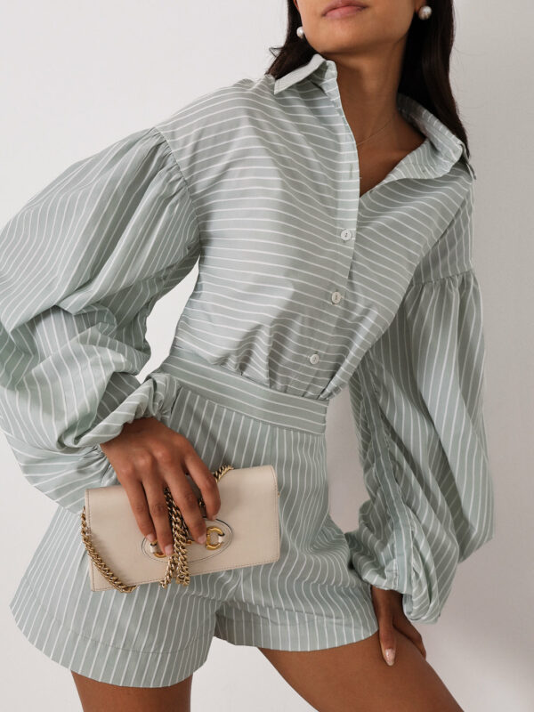 Icon Stripe Shorts | Pistachio/White - Image 5