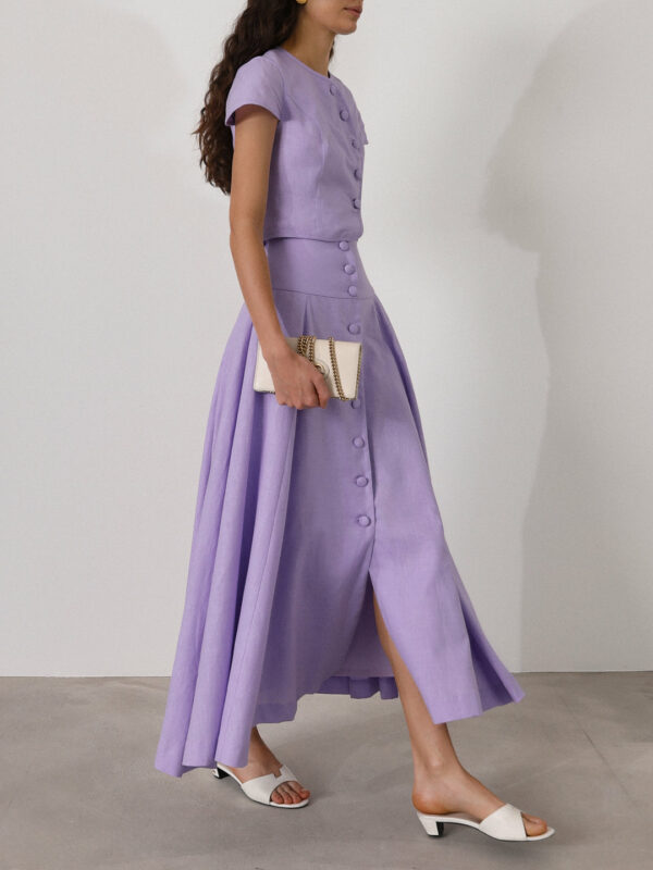 Linen Button Top | Lilac - Image 8