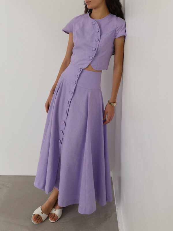 Linen Button Top | Lilac - Image 6