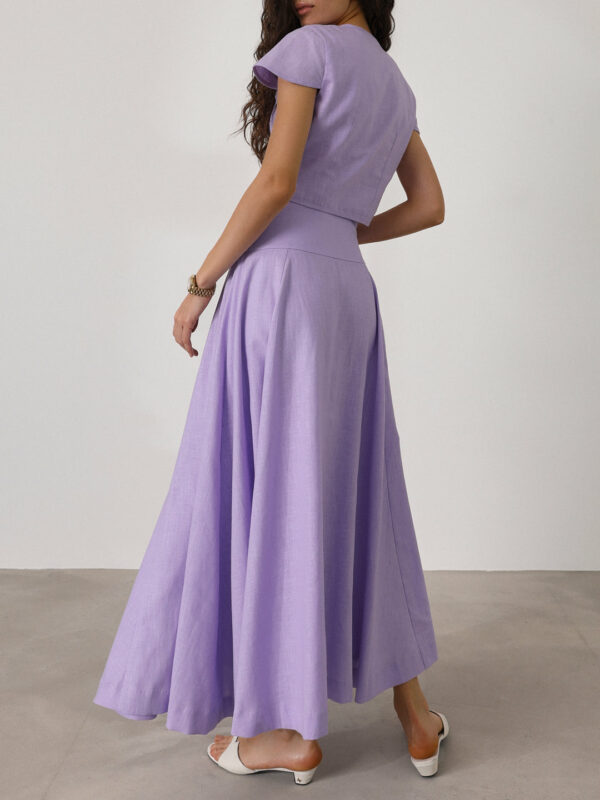 Linen Button Top | Lilac - Image 5