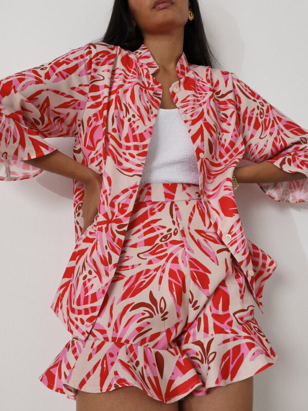 Printed Frill Shorts | Red/Pink - Image 8