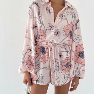 Floral Print Shorts | Pastel Pink