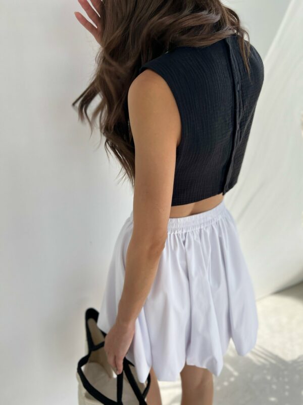 Cross Front Cotton Top | Black - Image 8